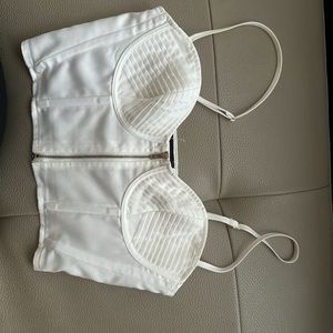 PrettyLittleThing corset crop top with front zipper